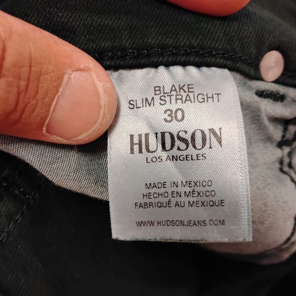 Hudson jeans mens 30 30x34 green denim Blake slim fit straight leg stretch - Picture 8 of 11